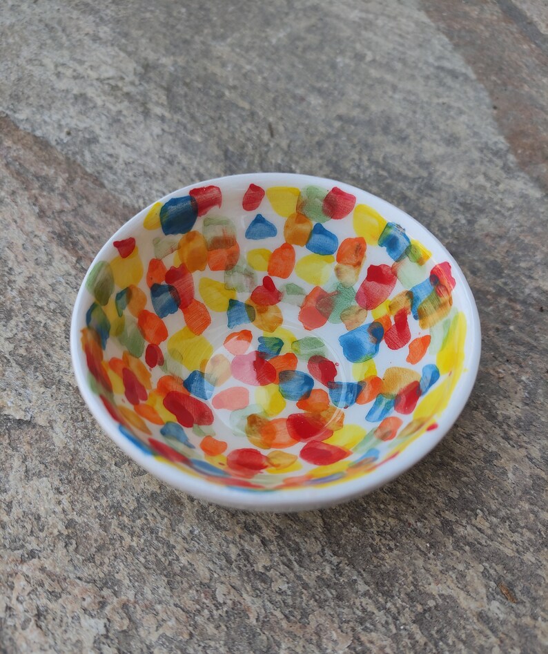 Handmade Dipping Bowls Ceramic Set of 2, colorful image 8
