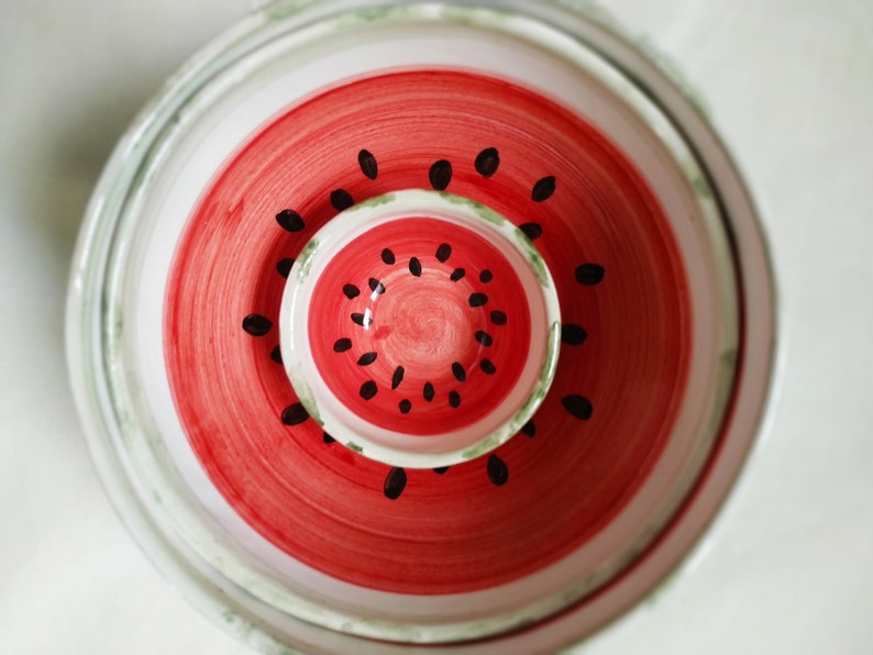 Ceramic Watermelon Bowls Handmade on 3 sizes 3 (1 of every size)