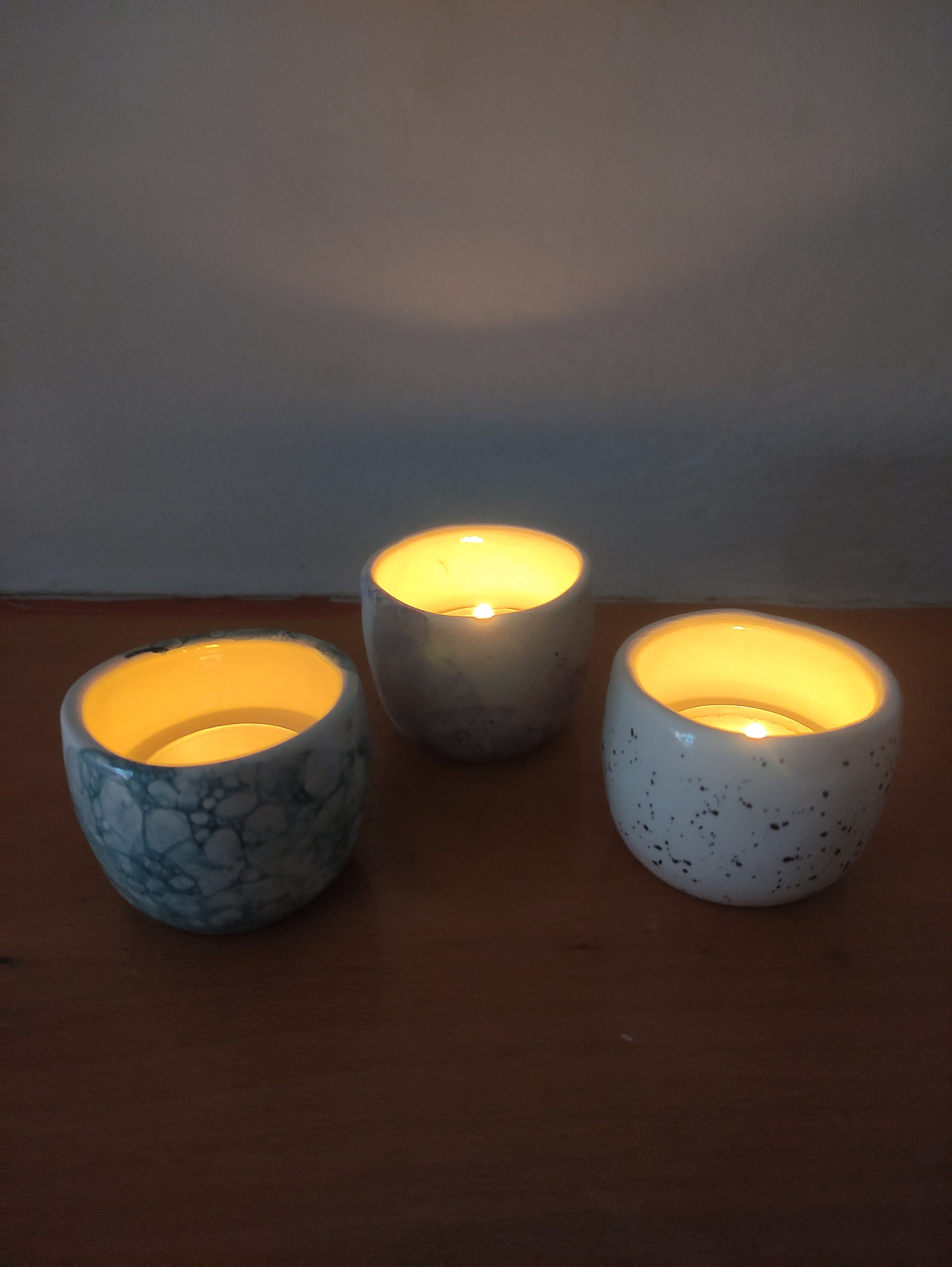 Tea Light Candle Holders Handmade Ceramic (set of 3) - Etsy