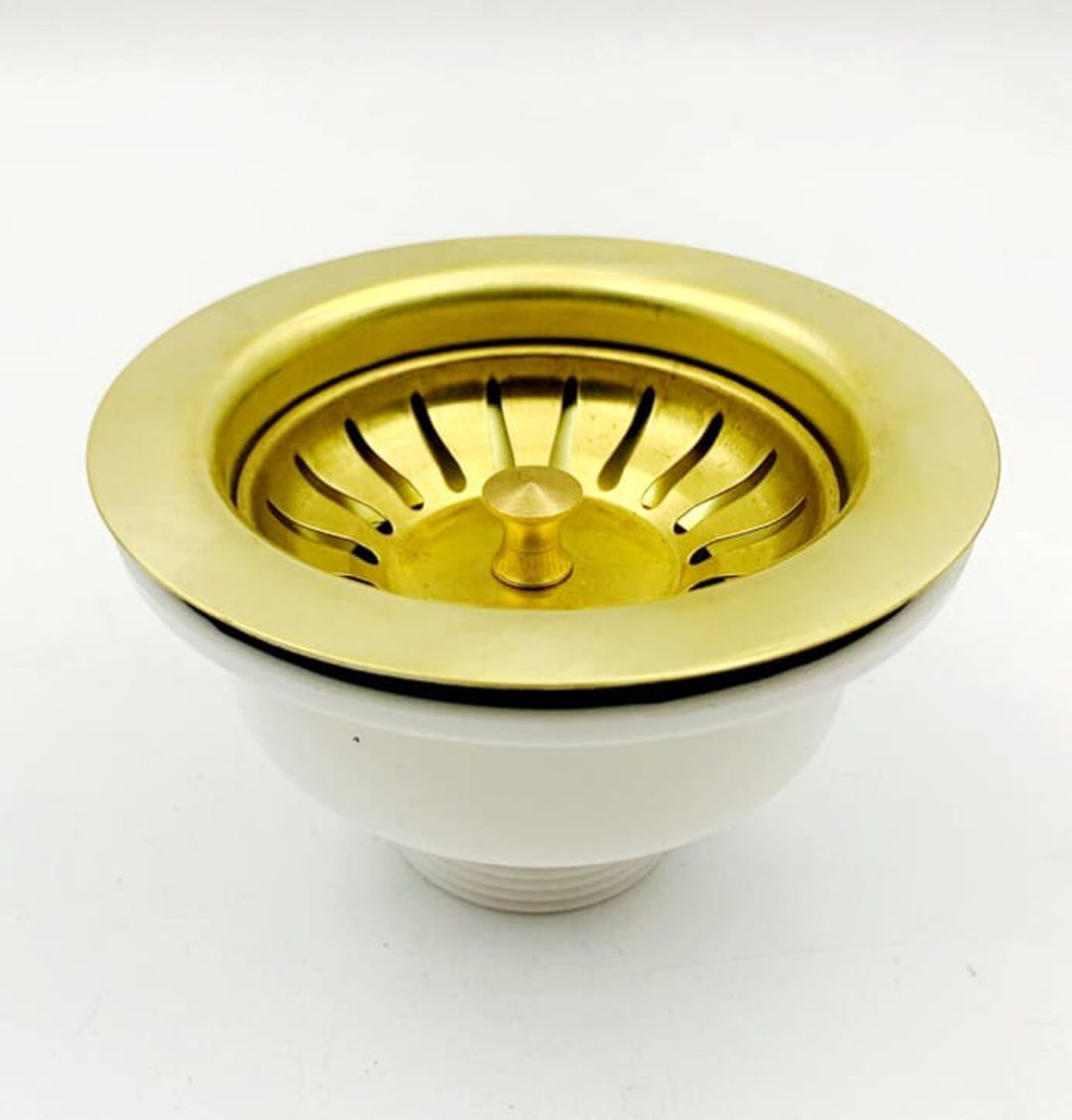 Unlacquered Solid Brass Sink Strainer Brass Kitchen Sink Etsy