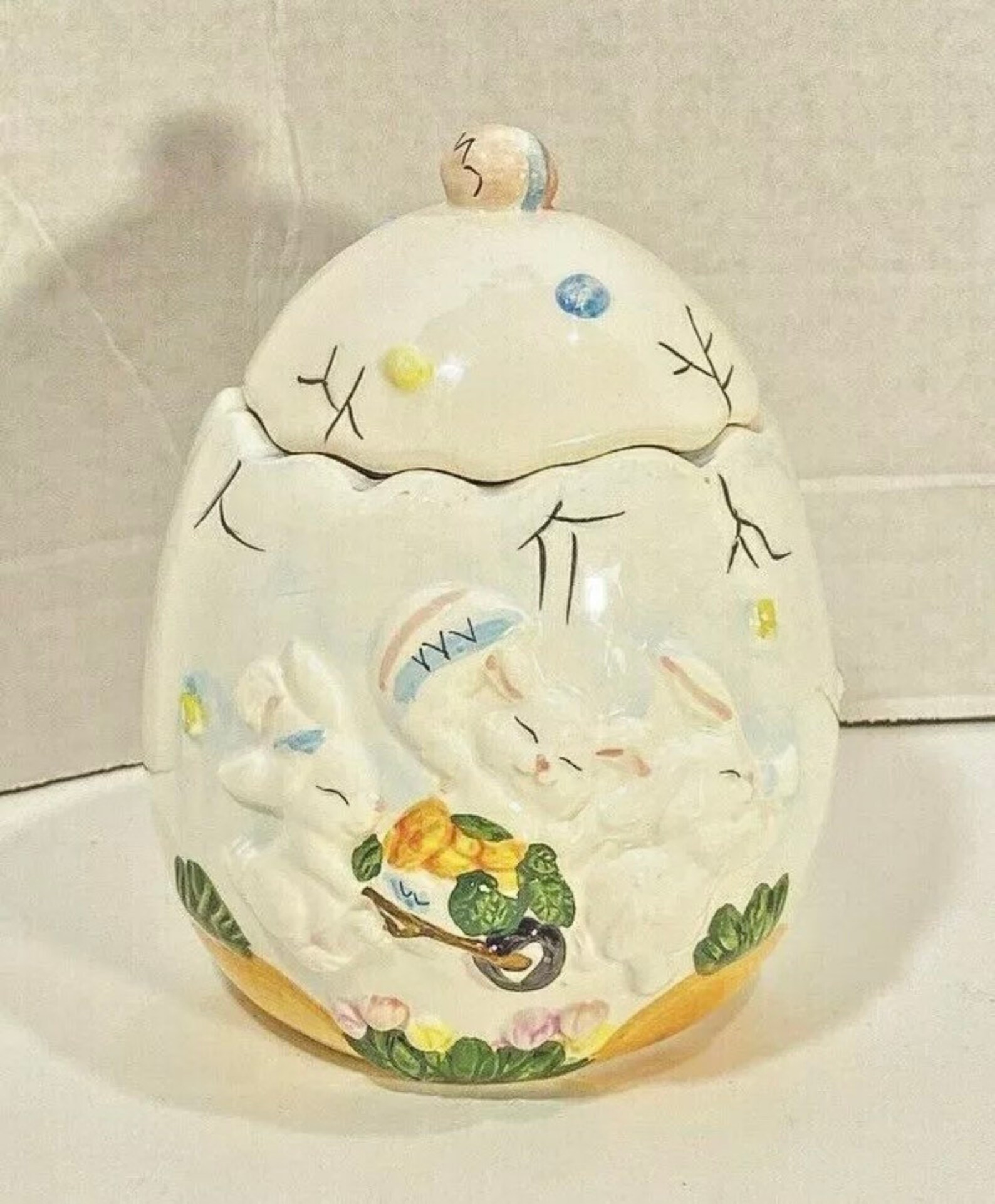 Cute Porcelain Easter Egg Shaped Candy Dish Decorated With Etsy