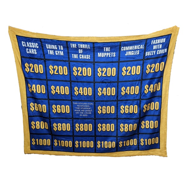 Jeopardy Personalized Clue Board Throw Blanket Custom Fleece Unique Home Decor Christmas Gift
