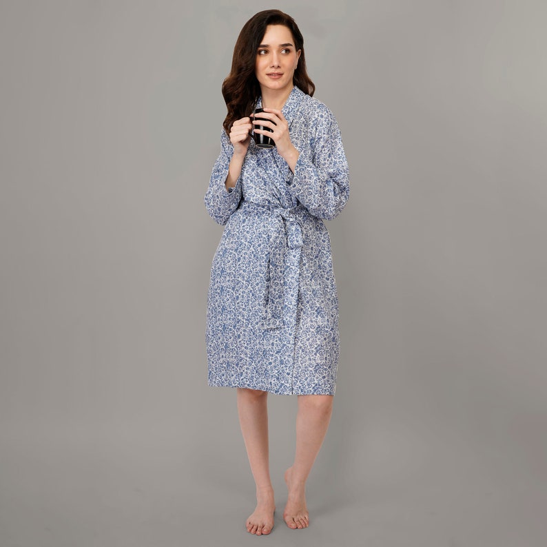 linen bathrobe elegant and luxury beachwear Linen Robe for men and Women Mid calf robe classic robe Home wear soft Lounge wear image 6