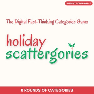 HOLIDAY SCATTERGORIES Digital Game | 8 Rounds of Categories | Play In Person or Virtually | Built on PowerPoint