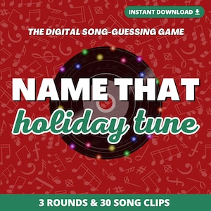 Name That HOLIDAY Tune Digital Trivia Game | 3 Games & 30 Songs | Christmas Party Game | Music Quiz | PowerPoint