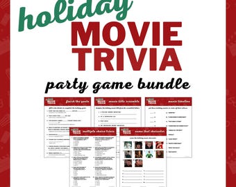 Pacote de Jogos de Trivia de Filmes de Natal | 5 Jogos para Imprimir | Download Instantâneo | Jogos de Natal