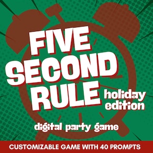 FIVE SECOND RULE Holiday Game | 40 Prompts | Christmas Game | Family Game | Kids Game | Instant Download | Built on Powerpoint