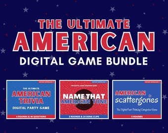 AMERICAN PARTY GAME Bundle | 3 Digital Games Included | Fourth of July | America 250 | Instant Download