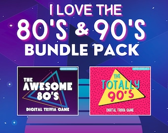 80's & 90's Digital Trivia Game Bundle: PowerPoint Party Games (PDF)