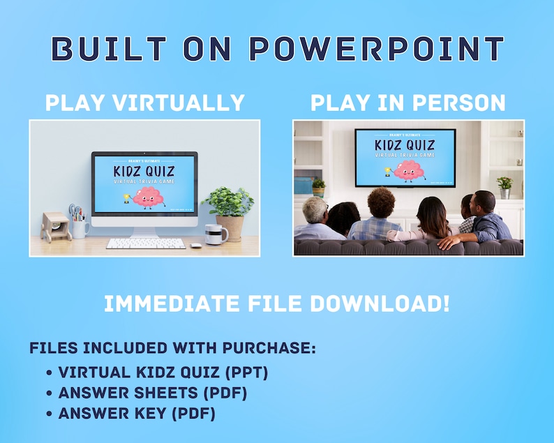 Kidz Trivia Game: Brainy's Ultimate Digital Quiz (powerpoint) - Etsy