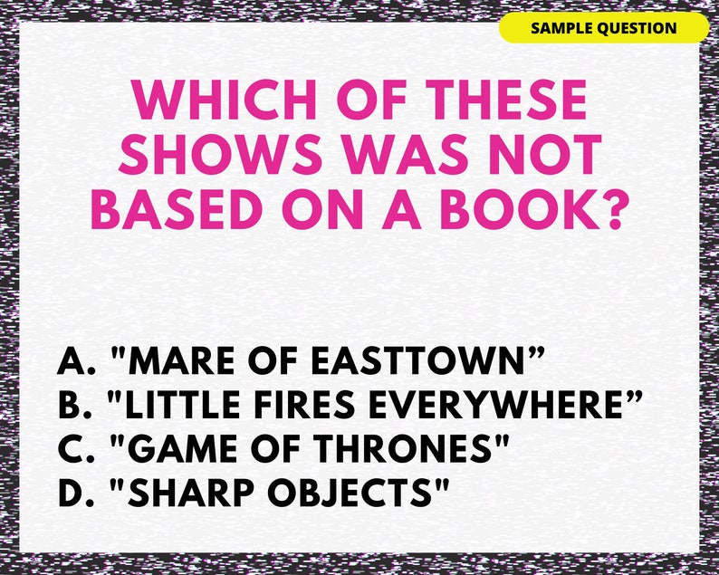 Questions Questions Questions Everywhere TV Trivia Printable Game: 6 Rounds, 60 Questions (PDF Files) - Etsy