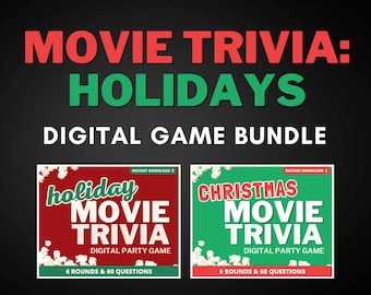Film Trivia Digitale Gesellschaft Spiel Bündel | 2 Spiele enthalten | Urlaub Party Spiele | Film Trivia Quiz | Power Point