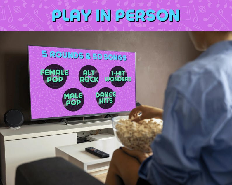 NAME THAT 80’s TUNE Digital Trivia Game | 5 Rounds & 50 Songs | Instant Download | 80’s Music Quiz | PowerPoint Game image 4