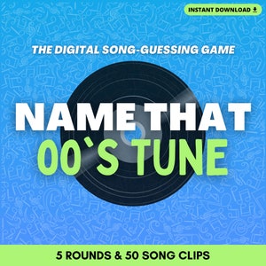 NAME THAT 2000&#39;S TUNE Digital Song-Guessing Game | 5 Rounds & 50 Song Clips from the 00&#39;s | Play in Person / Virtually | Built on PowerPoint