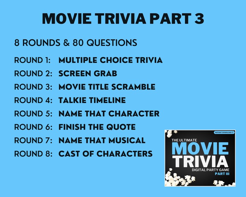 Trivia Topic Screen Movie Trivia Game Bundle: Powerpoint Party Games (digital Download) - Etsy