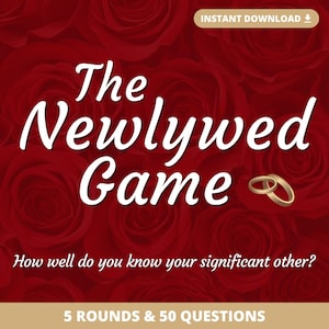 THE NEWLYWED GAME | 5 Rounds & 50 Questions | Digital Party Game for Couples | Built in PowerPoint image 1