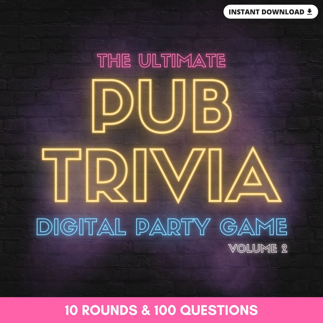 PUB TRIVIA Digital Game | 10 Rounds & 100 Questions | Trivia Game ...