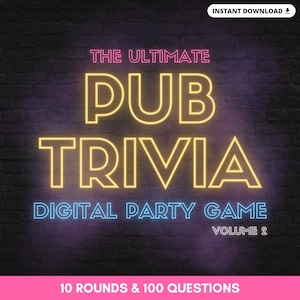 PUB TRIVIA Digital Game | 10 Rounds & 100 Questions | Trivia Game | Party Game | Trivia Night | Built on Powerpoint