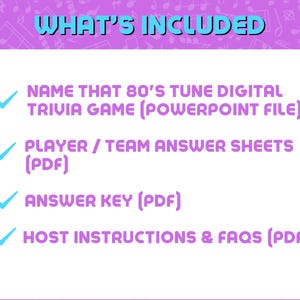 NAME THAT 80’s TUNE Digital Trivia Game | 5 Rounds & 50 Songs | Instant Download | 80’s Music Quiz | PowerPoint Game image 9