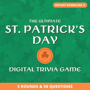 ST. PATRICK'S DAY Digital Trivia Game | 5 Rounds & 50 Questions | Digital Download | Trivia Quiz | PowerPoint