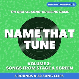 NAME THAT TUNE Digital Party Game | 5 Rounds & 50 Songs | Music Trivia Quiz | Instant Download | PowerPoint Games