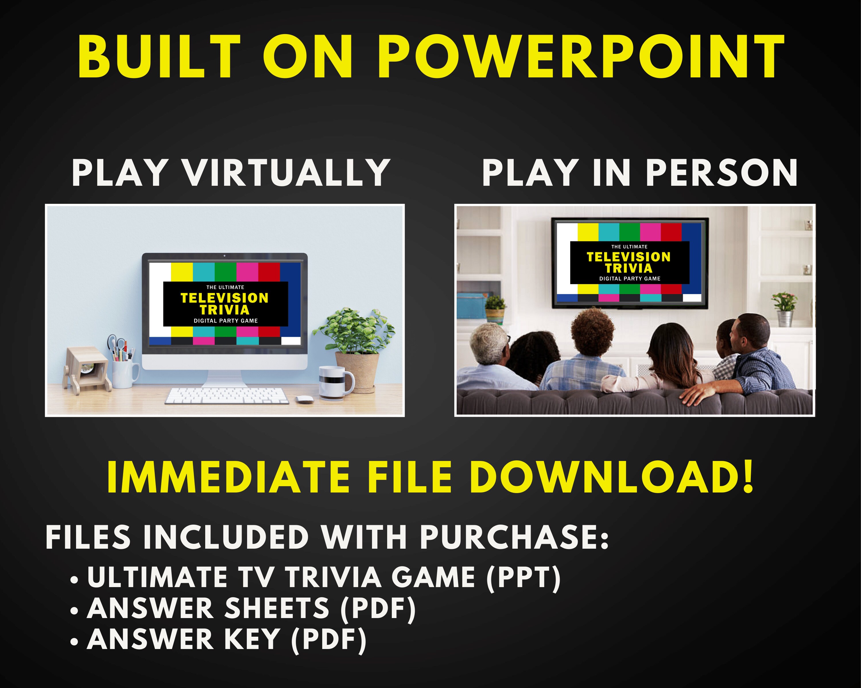 Ultimate TV Trivia Game 80 Questions, Powerpoint (digital Download) Etsy