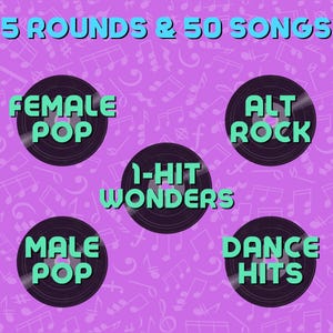 NAME THAT 80’s TUNE Digital Trivia Game | 5 Rounds & 50 Songs | Instant Download | 80’s Music Quiz | PowerPoint Game image 8