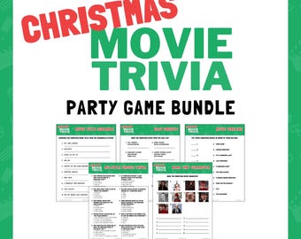 WEIHNACHTSFILM TRIVIA Party Game Bundle | 5 Druckbare Spiele | Sofortdownload | Ferienspiele