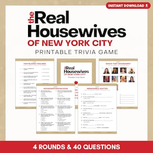 The Real Housewives of NEW YORK CITY Printable Trivia Game | 4 Rounds & 40 Questions | Perfect for Bravo Fans | Instant Download | Pdf Files