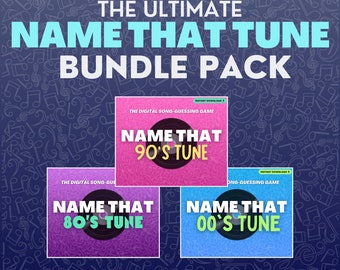 Das ultimative NAME THAT TUNE Digitale Spiel Bundle | 3 Spiele zum Spielen | Perfektes Spiel für Parties | Sofortdownload | Auf Power Point aufgebaut