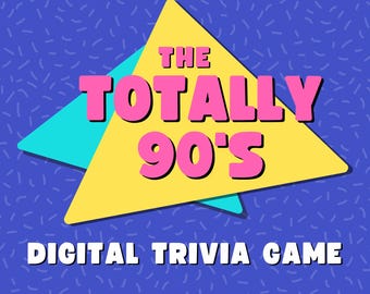 90er TRIVIA Digitales Spiel | 7 Runden & 70 Fragen | Sofortdownload | 90er Party | Power Point