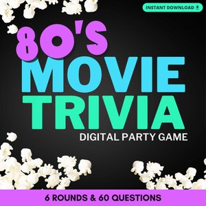 80&#39;S MOVIE TRIVIA Digital Game | 6 Rounds & 60 Questions to Test 80&#39;s Movie Knowledge | Play in Person or Virtually | Built on PowerPoint