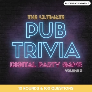 PUB TRIVIA Digital Game | 10 Rounds & 100 Questions | Trivia Game | Party Game | Trivia Night | Built on Powerpoint