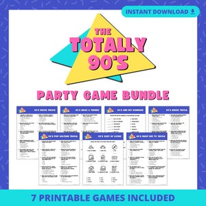 90’S TRIVIA Party Game Bundle | 7 Printable Games | Instant Download | 90’s Party