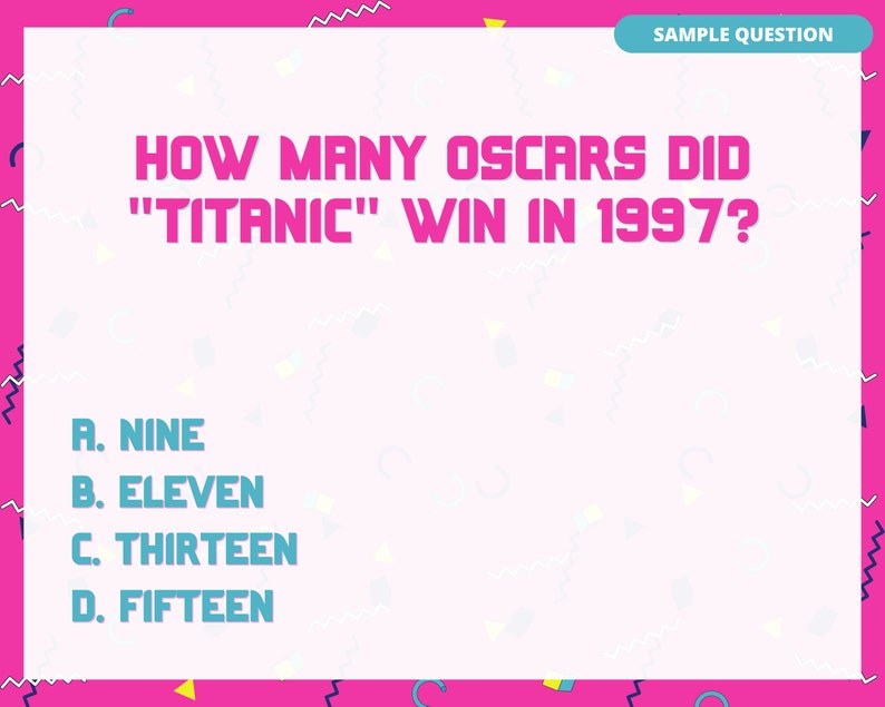 TOTALLY 90'S TRIVIA Printable Game | 7 Rounds &amp; 70 Questions | Perfect ...
