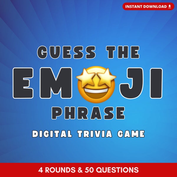 GUESS the EMOJI PHRASE Digital Party Game! See If You Can Guess the Movie, Tv Show, Restaurant & Song from a Set of Emoji! Powerpoint-Based