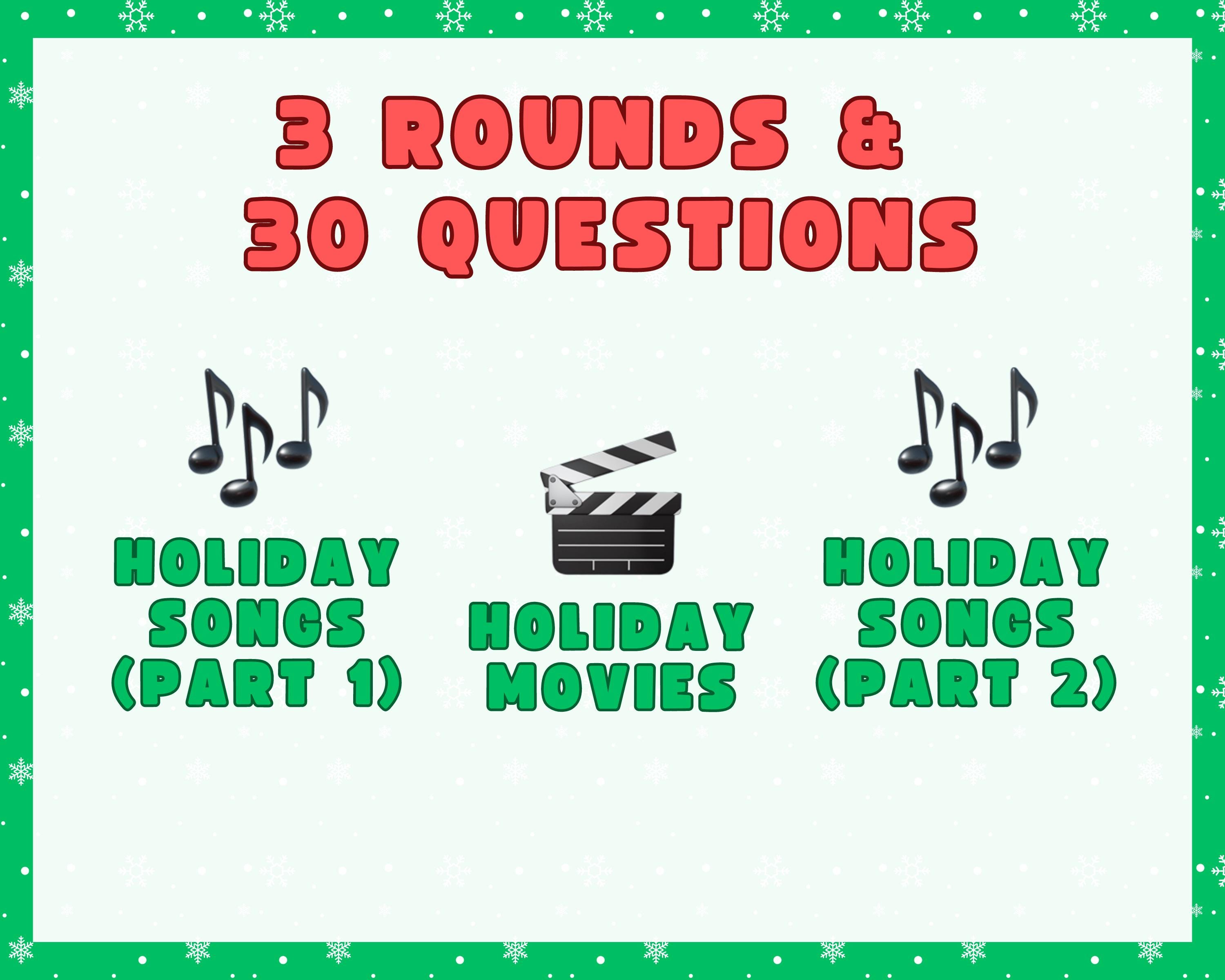 HOLIDAY EMOJI Phrase Printable Game | 3 Rounds & 30 Questions | Perfect ...
