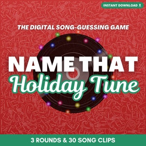 Name That HOLIDAY Tune Digital Song-Guessing Game | 3 Rounds & 30 Songs | Play in Person or Virtually | Holiday Game | Built on PowerPoint