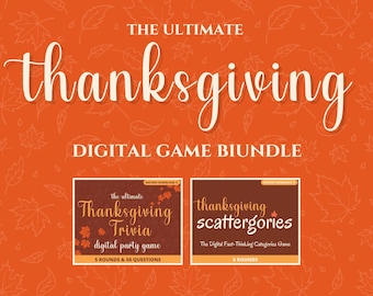 THANKSGIVING PARTY GAME Bundle | 2 Games Included | Thanksgiving Trivia Quiz | Thanksgiving Scattergories | Thanksgiving Games | PowerPoint
