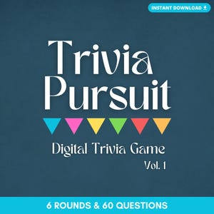Juego digital TRIVIA PURSUIT (Vol 1) / Descarga instantánea / 6 rondas y 60 preguntas / Juego perfecto para la noche de trivia / Creado en PowerPoint