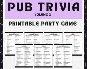 80s Rock Music Trivia Game Digital PDF Instant Printable Game - Etsy