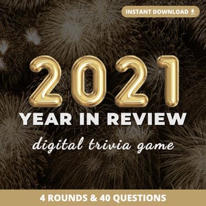 2021 TRIVIA Digital Game | 3 Rounds & 40 Questions | End of the Year Game | New Year's Eve | PowerPoint image 1