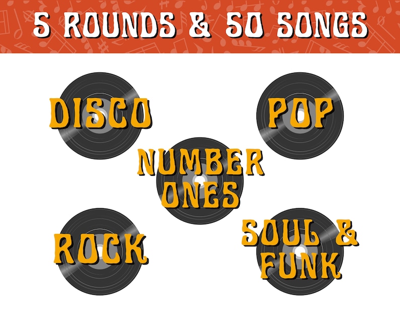 NAME THAT 70’s TUNE Digital Trivia Game | 5 Rounds & 50 Songs | Instant Download | 70’s Music Quiz | PowerPoint image 8