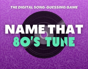 NAME THAT 80'S TUNE Digital Song-Guessing Game | 5 Rounds & 50 Song Clips from the 80's | Play in Person or Virtually | Built on PowerPoint