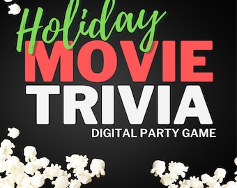 HOLIDAY MOVIE TRIVIA Digital Game | 8 Rounds & 80 Questions to Test Movie Knowledge | Play in Person or Virtually | Built on PowerPoint