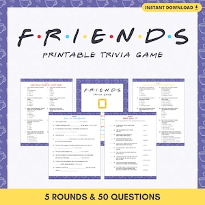 FRIENDS TRIVIA Printable Game | 5 Rounds & 50 Questions | Perfect for Game Night | Instant Download | PDF Files