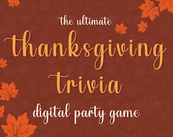 THANKSGIVING TRIVIA Digital Party Game | 5 Rounds & 50 Questions | Digital Download | Trivia Quiz | Family Game | PowerPoint