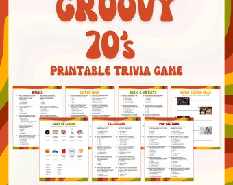GROOVY 70'S TRIVIA Printable Game | 7 Rounds & 70 Questions | Perfect for 1970's Party | Instant Download | PDF Files