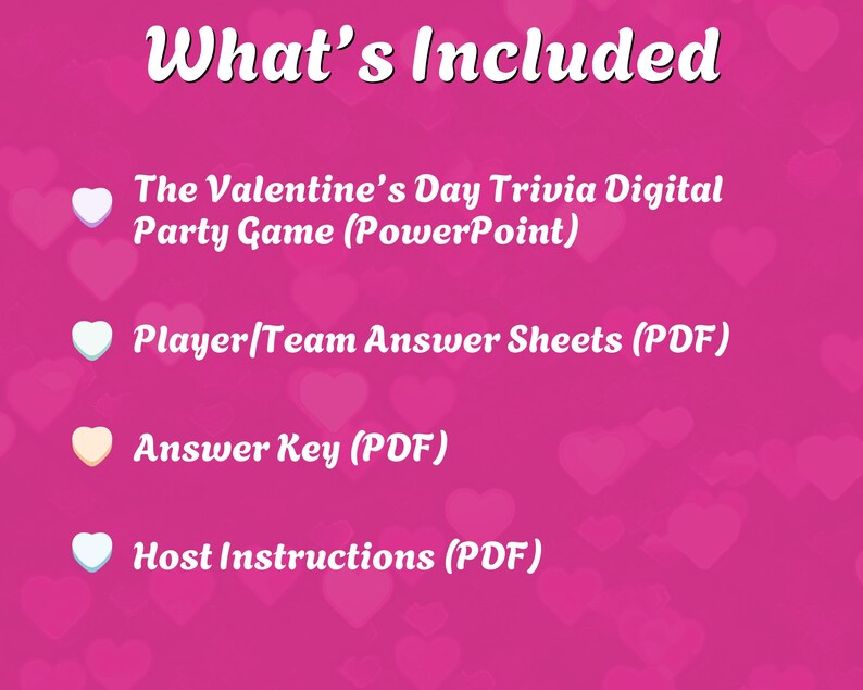 VALENTINE’S DAY TRIVIA Digital Party Game | 4 Rounds & 40 Questions ...