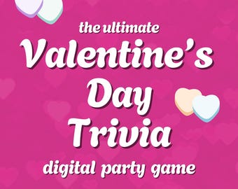 VALENTINE’S DAY TRIVIA Digital Party Game | 4 Rounds & 40 Questions | Digital Download | Trivia Quiz | PowerPoint